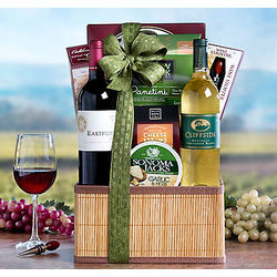 Sauvignon Blanc and Merlot Wine Gift Basket