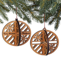 Personalized Family 3D Wood Snowflake Ornament