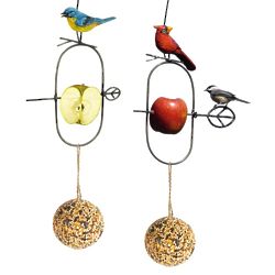 Speared Fruit Hanging Bird Feeder with Bluebird or Cardinal Motif