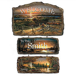 Personalized Seasons of Splendor Welcome Sign Wall Decor Series