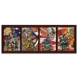 Firefighter Panorama Porcelain Plate Collection