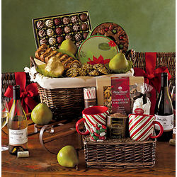 Sled of Holiday Treats with Wine
