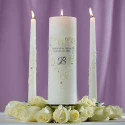 Lace and Crystals Wedding Unity Candle