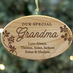 Engraved Special Family Wood Ornament