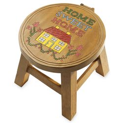 Home Sweet Home Wooden Stool
