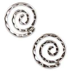 Andean Cosmos Sterling Silver Button Earrings