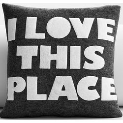 I Love This Place Recycled Throw Pillow