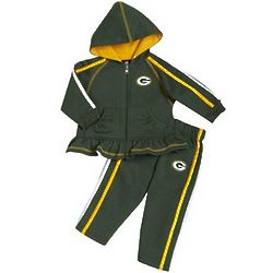 Infant's Green Bay Packers Ruffled Hoodie and Pants