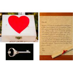 Key To My Heart in Handsome Pine Box