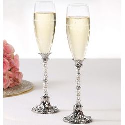 Beaded Champagne Toasting Flutes