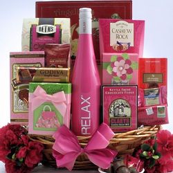 Mother's Day Sweet Treats Wine and Chocolate Gift Basket