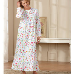 Women's Floral Flannel Nightgown