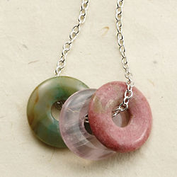 Three Wishes Stone Disc Necklace