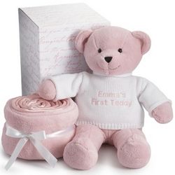 Pink Teddy Bear with Blanket