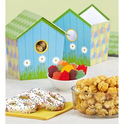 Spring Blossom Birdhouse Gift Boxes with Sweets and Snacks