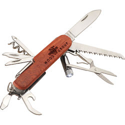 13-Function Wooden Handle Pocket Knife