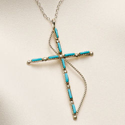 Zuni Turquoise Cross Necklace
