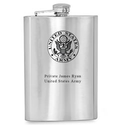 Flask with Engraved US Army Symbol