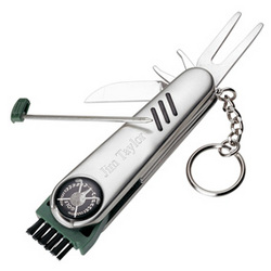 7 Function Stainless Steel Golf Tool Keychain