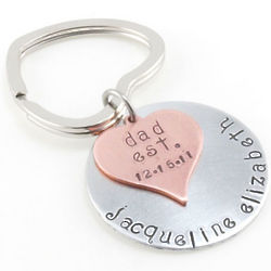 Personalized Hand Stamped Established as Keychain