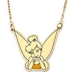 Disney 14k Gold Tinkerbell Necklace