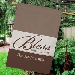 Personalized Bless Our Home House Flag