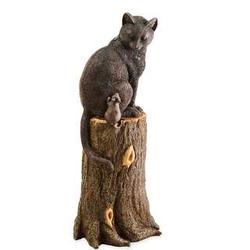 Cat and Mouse on Stump Lawn Ornament