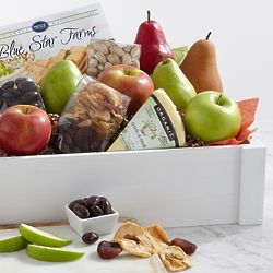 Organic Simply Fresh Fruit, Cheese, and Snacks Gift Crate