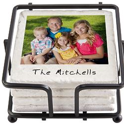 Personalized Memories Shared Photo Coasters and Holder