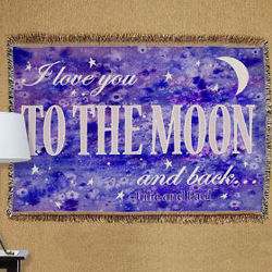 Personalized To The Moon and Back Tapestry Throw Blanket