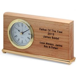 Personalized Father of the Year Desk Clock
