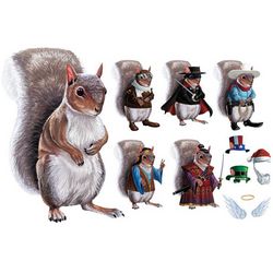 Dress Up Squirrel Magnets
