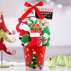Gingerbread Cutout Cookies and Cocoa Christmas Bucket