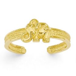 14kt Gold Elephant Toe Ring