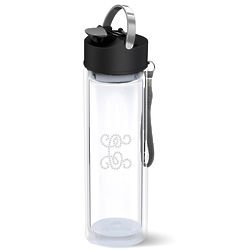 Sport Glass Fitness Water Bottle with Rhinestones