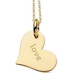 Personalized Sideways Gold Love Heart Necklace