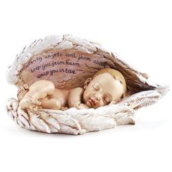 Sleeping Baby in Angel Wings Figurine
