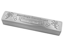 Pewter Personalized Marriage Certificate Holder