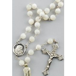 Sterling Silver Mother of Pearl Rosary