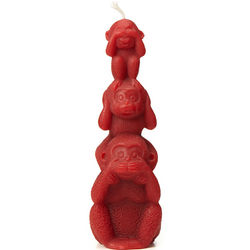 See, Hear and Speak No Evil Monkey Candle