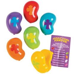 Jelly Bean-Shaped Plastic Easter Eggs with Prayer Card