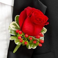 All Red Boutonniere