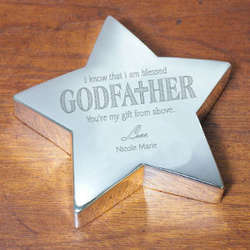 Engraved Godfather Silver Star Decoration