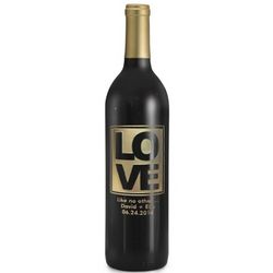 Reserve Cabernet Love Design Etched Wine Bottle