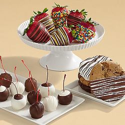 Dipped Cookies, Sweet Cherries and Birthday Strawberries Gift Box