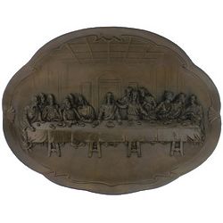 Oval Bronzed Last Supper Plaque