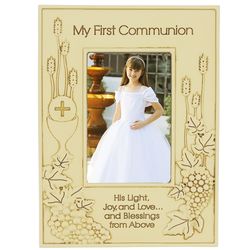 First Communion Wheat and Grapes Photo Frame