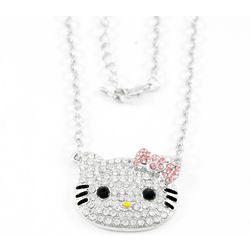Kitty Crystal Pendant Necklace