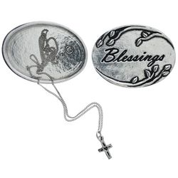 Blessings Wish Box and Pewter Cross Necklace