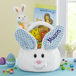 Personalized Hoppy Dots Bunny Basket